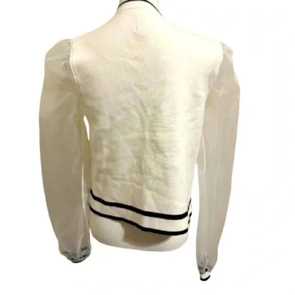 Maeve Organza-Sleeve Cardigan Sweater, at Anthropologie - Picture 5 of 8